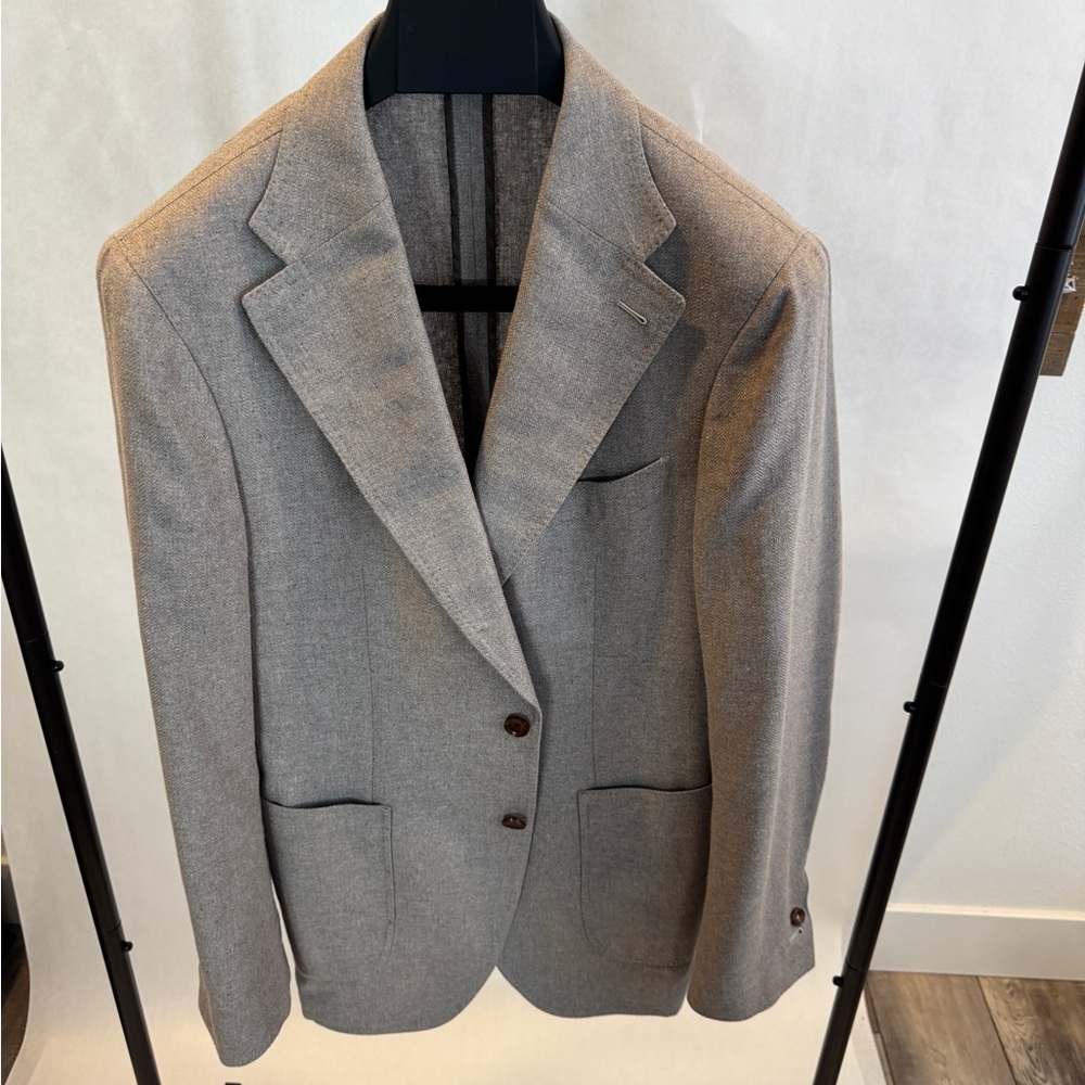 Classic Beige/Gray Custom Made Men's Blazer